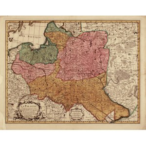 POLSKA, LITWA. Mapa Rzeczypospolitej; Guillaume Delisle, Peter Schenk