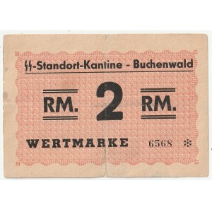 BUCHENWALD. SS-Standort-Kantine-Buchenwald. WERTMARKE 2 RM.