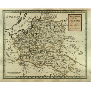 POLSKA, LITWA, UKRAINA. Mapa Polski, Litwy i Ukrainy; B. Cormon & Blanc