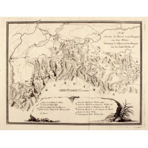 POPRAD, WISŁOKA, DUNAJEC. Mapa dorzecza rzeki Poprad i Wisłoki; François Joseph Maire