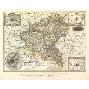 POZNAŃ. Mapa Prowincji Poznańskiej w 1837 r.; pochodzi z: Meyer’s Handatlas