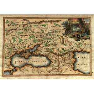 SARMACJA. Mapa Sarmacji - ziem leżących między Morzem Czarnym, a Morzem Kaspijskim; Christoph Cellarius