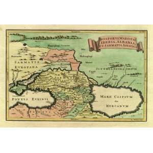 SARMACJA. Mapa Sarmacji - ziem leżących między Morzem Czarnym, a Morzem Kaspijskim; W.H. Toms