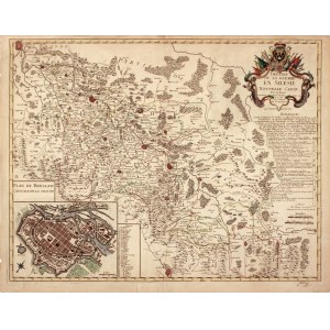 ŚLĄSK, WROCŁAW. Mapa Śląska w czasie I wojny śląskiej (1741-1742); Georges-Louis Le Rouge