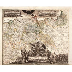 WROCŁAW, ŚLĄSK, KRÓLESTWO POLSKIE, KRÓLEWIEC, PRUSY. Mapa Królestwa Pruskiego; Johann David Schleuen