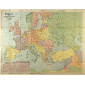 EUROPA. Mapa polityczna Europy; John Bartholomew & Sohn LTD, Edynburg-Londyn 1939