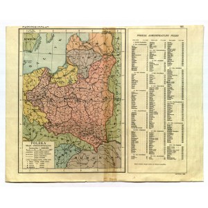 POLSKA. Administracyjna mapa Polski; anonim, 1922