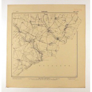 SOKOLNIKI (pow. wrzesiński). Topograficzna mapa okolic miejscowości Sokolniki z zaznaczeniem granic Królestwa Kongresowego; Königlich Preuβische Landesaufnahme