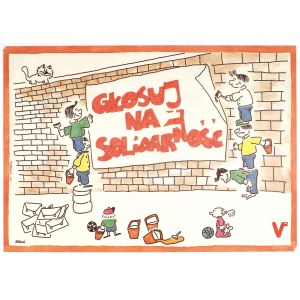 WYBORY 1989 - SOLIDARNOŚĆ. Plakat Solidarności z kampanii przed wyborami z 1989 r.