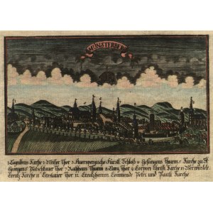 ZIĘBICE. Panorama miasta; pochodzi z: Sächsischer Postillion, Löbau 1798