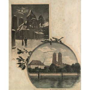 WROCŁAW. Katedra św. Jana Chrzciciela - widoki w dwóch sekcjach; anonim, ok. 1890