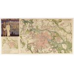 WROCŁAW. Plan miasta (PLAN VON BRESLAU; 1 : 27000), obok ramka z mapą okolic (BRESLAU; 1 : 140 000), na verso panorama Sudetów