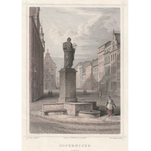TORUŃ. Pomnik Kopernika; ryt. E. Wagner według fot. Liebiga, wyd. C. Koehler