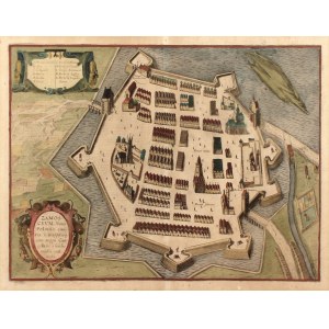 ZAMOŚĆ. Plan miasta; pochodzi z: Civitates Orbis Terrarum, oprac. Georg Braun i Frans Hogenberg, wyd. Abraham Hogenberg, Kolonia 1617