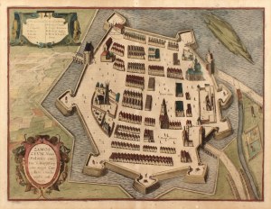 ZAMOŚĆ. Plan miasta; pochodzi z: Civitates Orbis Terrarum, oprac. Georg Braun i Frans Hogenberg, wyd. Abraham Hogenberg, Kolonia 1617