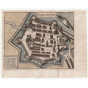 ZAMOŚĆ. Plan miasta; pochodzi z: Andreas Cellarius, Regni Poloniae Magnique Duccatus Lithuaniae..., wyd. Janssonius Valckenier, Amsterdam 1659