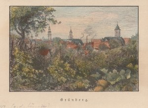 ZIELONA GÓRA. Panorama miasta; ryt. G. Heuer i Otto Kirmse, 1889