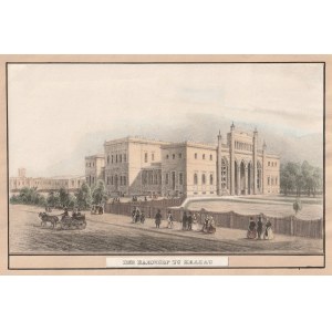 KRAKÓW. Dworzec kolejowy; anonim, ok. 1850