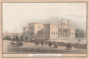 KRAKÓW. Dworzec kolejowy; anonim, ok. 1850