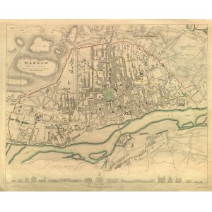 WARSZAWA. Plan miasta; rys. W.B. Clarke, ryt. T.E. Nicholson, wyd. Charless Knight, Londyn 1852