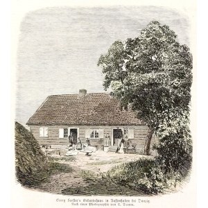 MOKRY DWÓR (k. Gdańsk), WILNO. Dom rodzinny Johanna Georga Adama Forstera (1754-1794), anonim, na podstawie fot. T. Damma, ok. 1870 r.