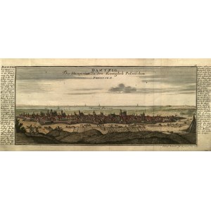GDAŃSK. Panorama miasta od południa; ryt. i wyd. G. Bodenehr II, Augsburg, ok. 1720