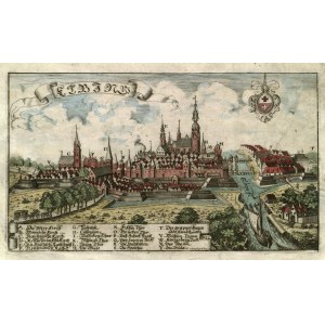 ELBLĄG. Panorama miasta; ryt. C. Pietesch, pochodzi z: K. Hartknoch, Alt- und Neues Preussen Oder Preussischer Historien..., Frankfurt-Lipsk-Królewiec 1684