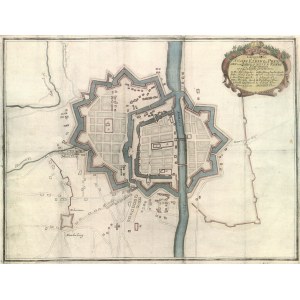 ELBLĄG. Plan miasta i fortyfikacji w 1704 r., w czasie wojny północnej; anonim, 1711