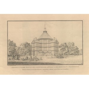 ANTONIN. Plany Pałacu Myśliwskiego Radziwiłłów; oprac. wybitny niemiecki architekt Karl Friedrich Schinkel, ryt. C.F. Thiele, pochodzą z: Sammlung Architektonischer Entwürfe Ludwiga Wilhelma Witticha, Berlin 1828