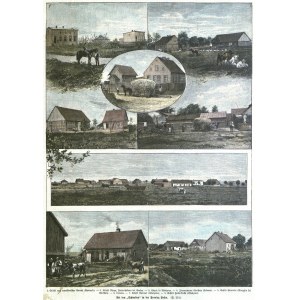 GNIEZNO, ŁUBOWO, WRZEŚNIA, POZNAŃ. Widoki z wsi prowincji poznańskiej, kolonizowanych przez osadników ze Szwabii; 1891, 8 sekcji