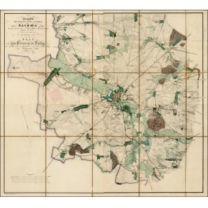 KALISZ. Plan manewrów rosyjsko-pruskich odbytych we wrześniu 1835 r. na wschodnich przedmieściach Kalisza i wsi Kościelna Wieś