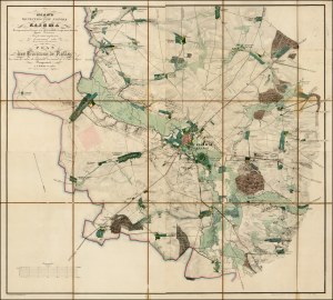 KALISZ. Plan manewrów rosyjsko-pruskich odbytych we wrześniu 1835 r. na wschodnich przedmieściach Kalisza i wsi Kościelna Wieś