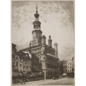 POZNAŃ. Ratusz miejski; ryt. Albrecht Bruck (1874-1964), przed 1918