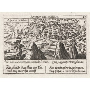 POZNAŃ. Widok miasta z lotu ptaka; ryt. J.E. Löffler, pochodzi z: Meissner, Daniel, Thesaurus Philopoliticus, wyd. Eberhard Kieser, Frankfurt n. Menem 1621-1631