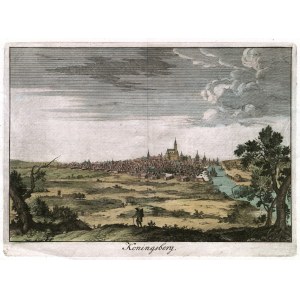 KRÓLEWIEC (Königsberg, Калининград). Panorama miasta; ryt. Antoine Pherotee de La Croix (1640-1715), pochodzi z: Halma, Francois, Algemeene Weereldbeschryving, Amsterdam 1705