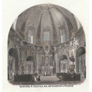 WILNO. Wnętrze kościoła Pana Jezusa; anonim, na podstawie obrazu Wasilija Sadownikowa, ok. 1846
