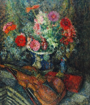 Tadeusz CYBULSKI (1878-1954), Martwa natura ze skrzypcami