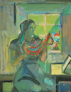 Jan EKIERT (1907-1993), Kobieta z koralami, 1950