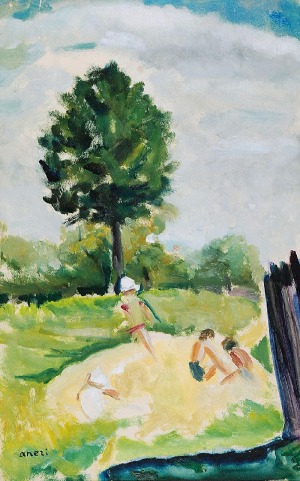 Irena WEISS (1888-1981), Dzieci w ogrodzie [Pejzaż]