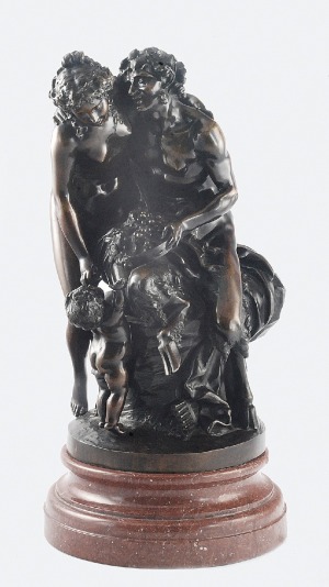 Claude Michel - CLODION (1738-1814), Satyr z nimfą i puttem