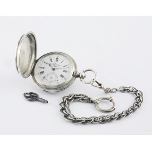 Firma GEORGES FAVRE JACOT (czynna od 1865), Zegarek kieszonkowy, męski, mechaniczny, z dewizką