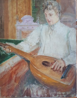 Jacek Malczewski (1854-1929), Kobieta grająca na lutni
