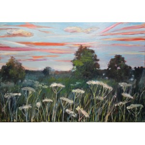 Marcelina Siwiec (geb. 1990), Landschaft mit Blumen, 2021