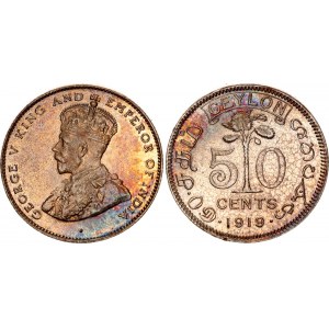 Ceylon 50 Cents 1919