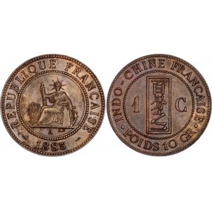 French Indochina 1 Centime 1885 A