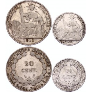French Indochina 10 & 20 Centimes 1902 - 1911 A
