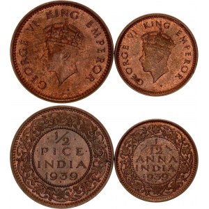 British India 1/12 Anna & 1/2 Pice 1939