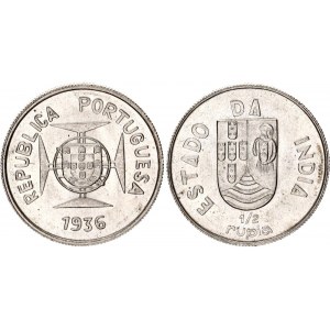 India Portuguese 1/2 Rupia 1936