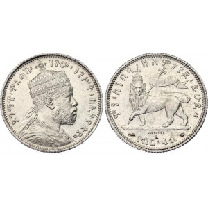 Ethiopia 1/4 Birr 1897 EE 1889 A