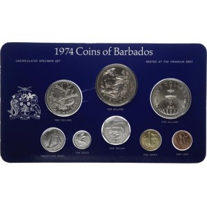 Barbados Mint Set of 8 Coins 1974